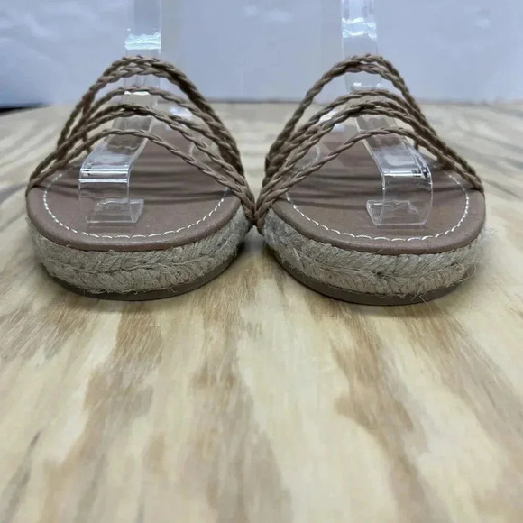 Madewell Size 7.5 Women's Tan Espadrille strappy Slip On Comfort Sandal Beachy - Picture 3 of 9